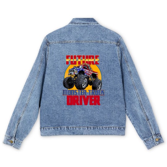 Awesome Future Monster Truck Driver Monster Truck Men's Denim Jackets