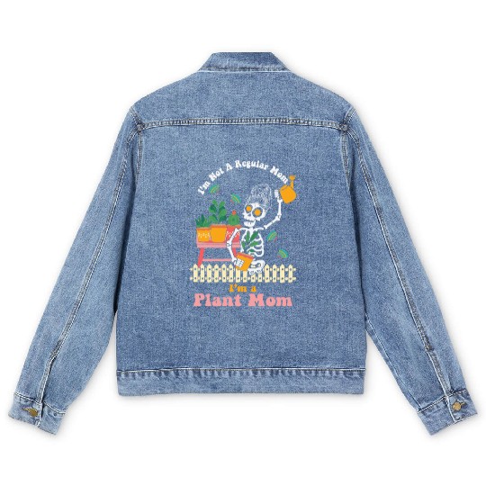 I m Not A Regular Mom I m A Plant Mom Men's Denim Jackets