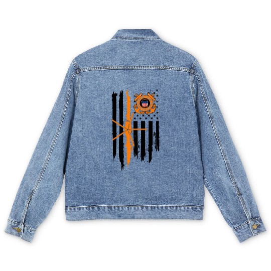 Us Coast Guard Uscg U S Armed Forces Patriot Men's Denim Jackets