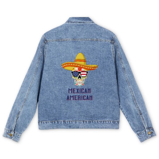 Mexican American American Flag Sunglasses Sugar Men's Denim Jackets