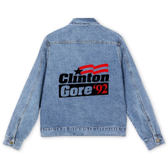 Clinton Gore '92 Bill Clinton President Men's Denim Jackets