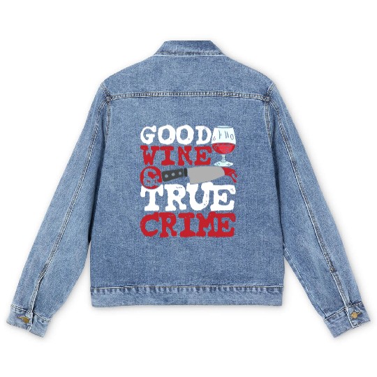 Good Wine & True Crime Men's Denim Jackets