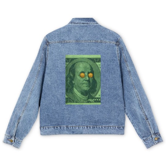 Benjamin Franklin Bitcoin Men's Denim Jackets