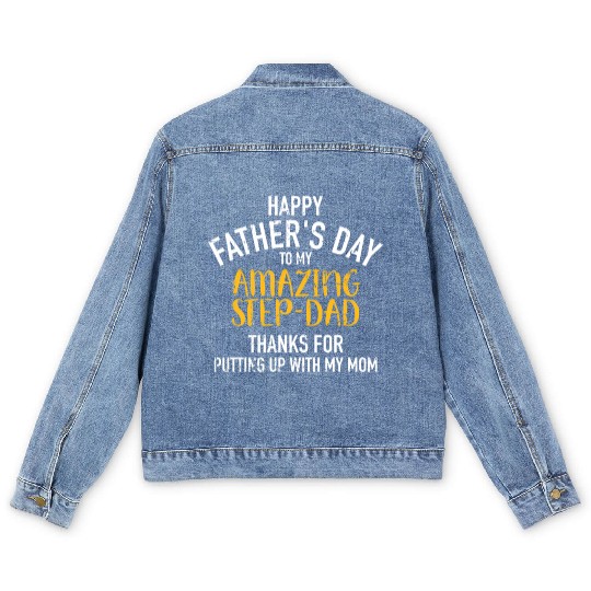 Happy Father'S Day Step Dad Men's Denim Jackets