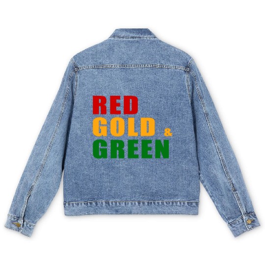 Red, Gold & Green Men's Denim Jackets