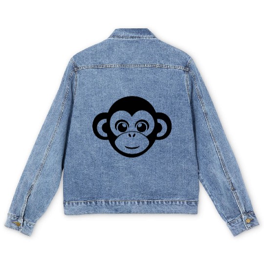 Ape Face Apes Apelike Jungle Primate Men's Denim Jackets