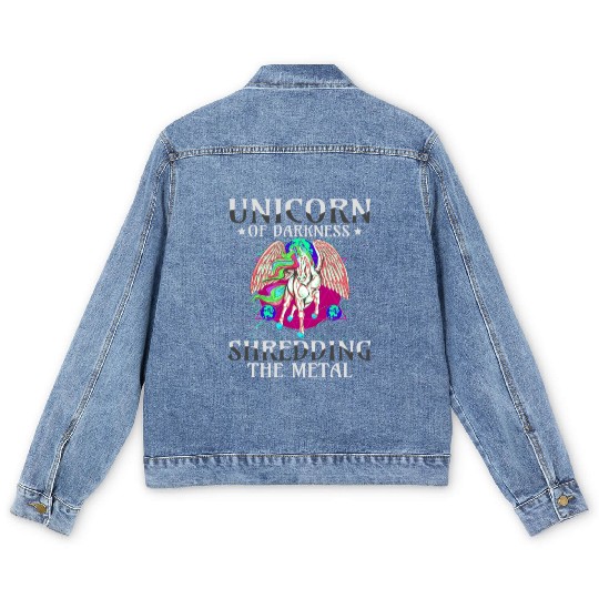 Goth Rock Satan Unicorn Festivals Death Metal Men's Denim Jackets