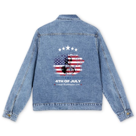 4th Of July Suck It England George Washington 1776 Men's Denim Jackets