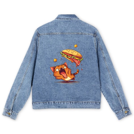 Cat and Taco A Perfectly Delicious Pair Men's Denim Jackets