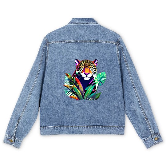 Jaguar in the Tropics Men's Denim Jackets