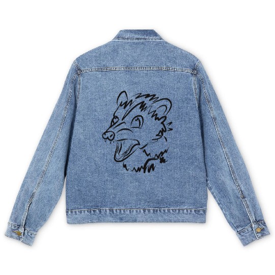 angry opossum Men's Denim Jackets