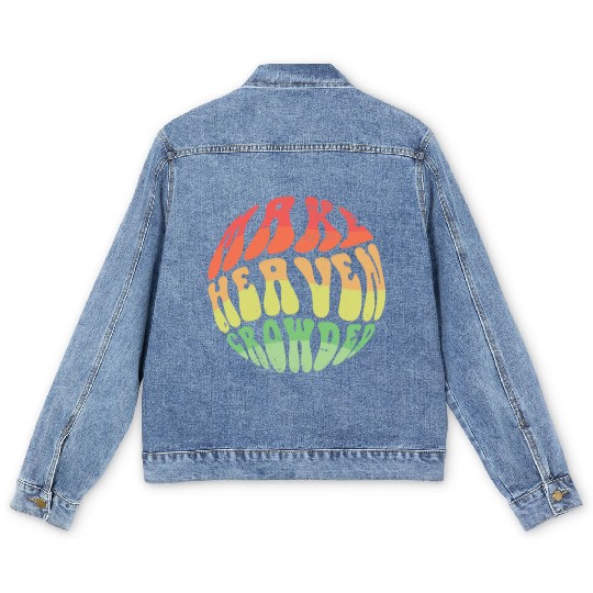 Make Heaven Crowded Bible Verse Jesus Church Men's Denim Jackets