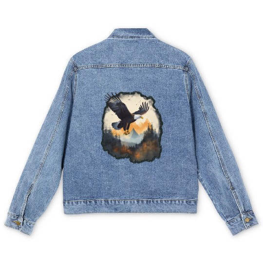 Adventure Design: Majestic Eagle Men's Denim Jackets