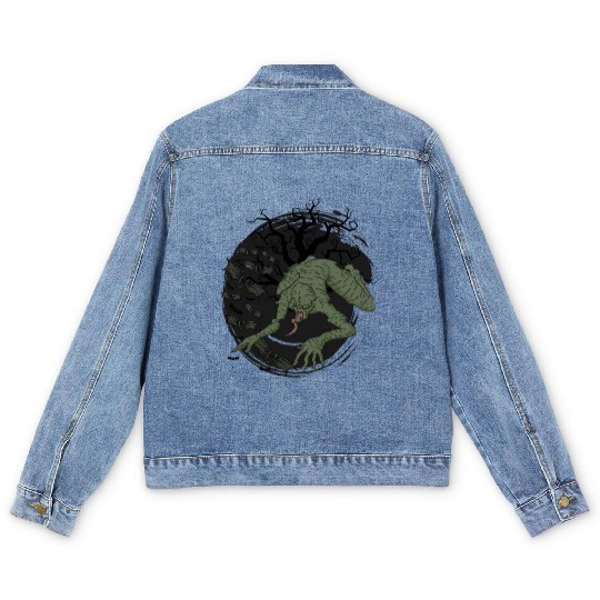 Scary horror monster Halloween creepy Trick Men's Denim Jackets