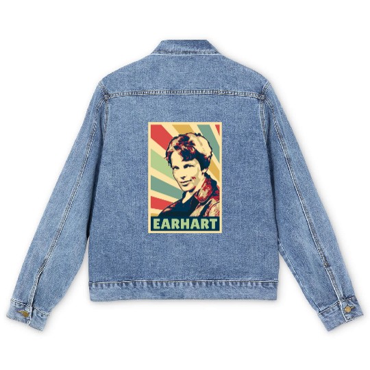 Amelia Earhart Vintage Colors Men's Denim Jackets