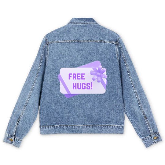 Free Free Hugs Gift Card funny Men's Denim Jackets