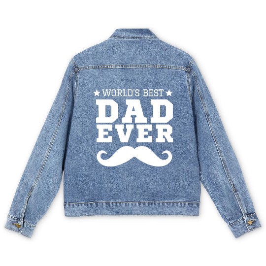 World s Best Dad Ever Men's Denim Jackets