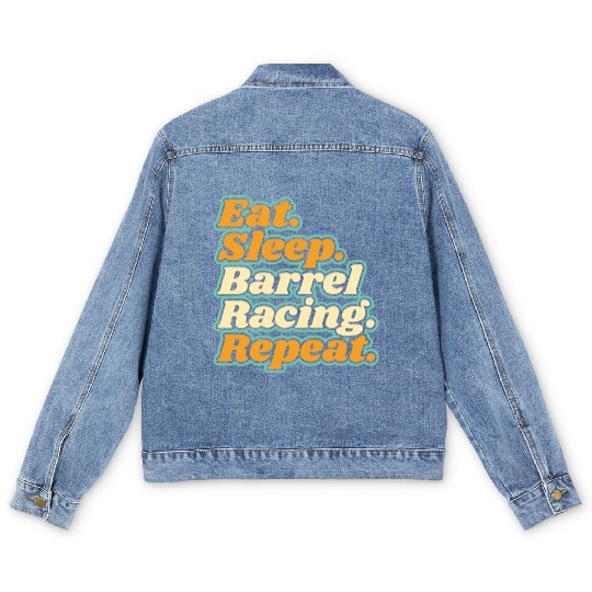Barrel Racing Barrel Racer Rodeo Western cute Men's Denim Jackets