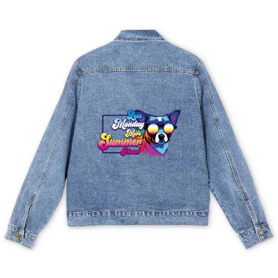 Less Monday, More Summer | Beach Party Dog Lovers Men's Denim Jackets