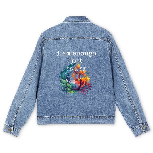 I am Enough just as I am Men's Denim Jackets