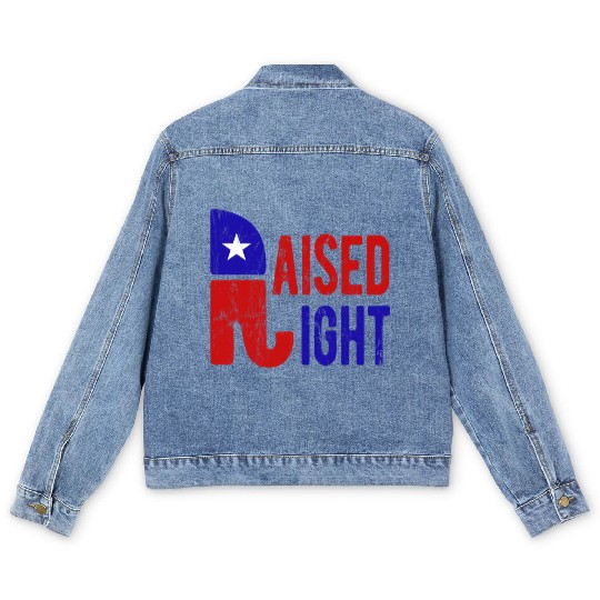 Raised Right Proud Republican Elephant Logo Usa Men's Denim Jackets