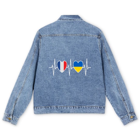 France T ShirtFrance And Ukraine Men's Denim Jackets