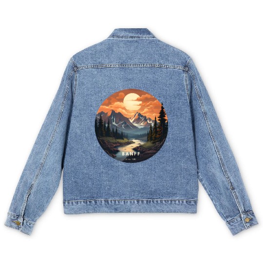 Banff sunset Men's Denim Jackets