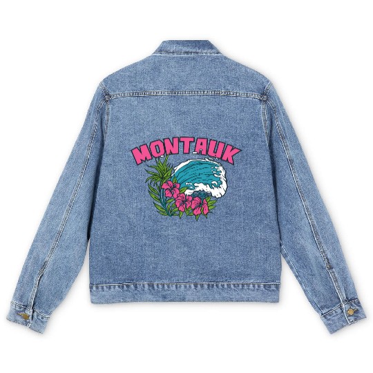 Montauk New York Summer Nyc Tropical Montaukett Men's Denim Jackets
