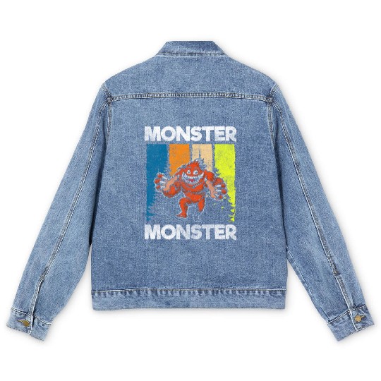 Monster Fright Character Monster Hunter Men's Denim Jackets