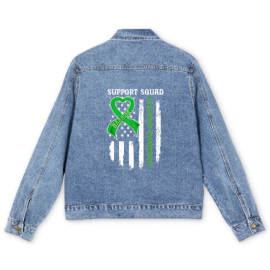 Usa Flag Support Squad Scoliosis Awareness Men's Denim Jackets