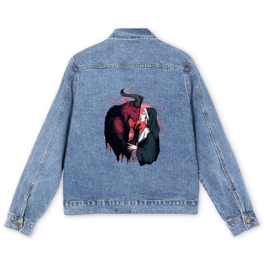 Forgive me father - possessed by devil Men's Denim Jackets