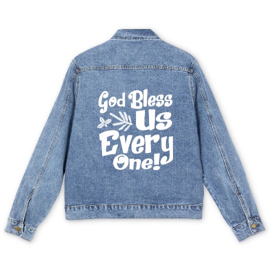 A Christmas Carol Charles Dickens God Bless Us Men's Denim Jackets