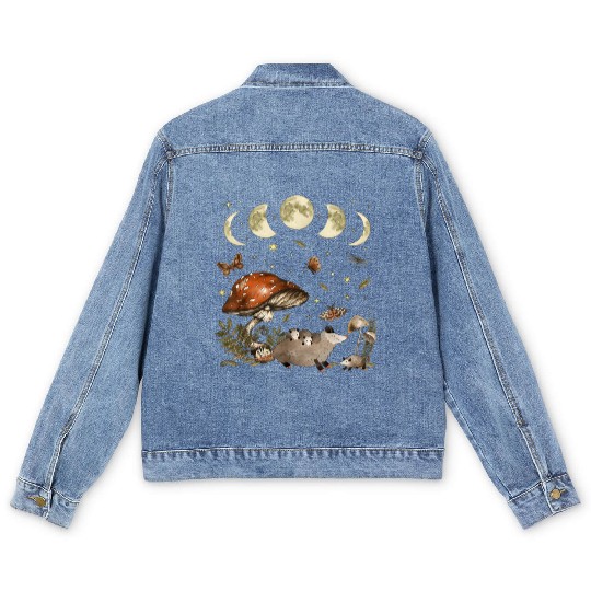 Possum Opossum Lover Owner Cottagecore Goblincore Men's Denim Jackets