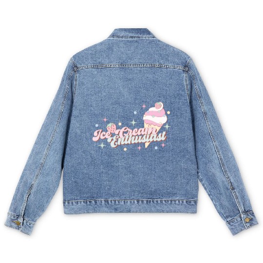 Ice Cream Enthusiast, Happy Summer Holiday Men's Denim Jackets