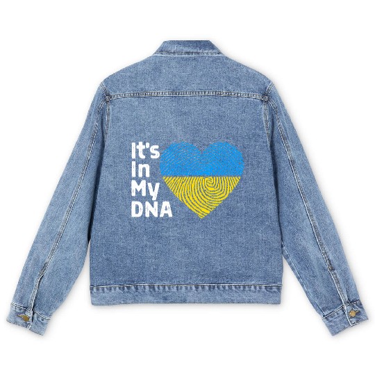 It'S In My Dna Ukraine I Stand With Ukraine Men's Denim Jackets