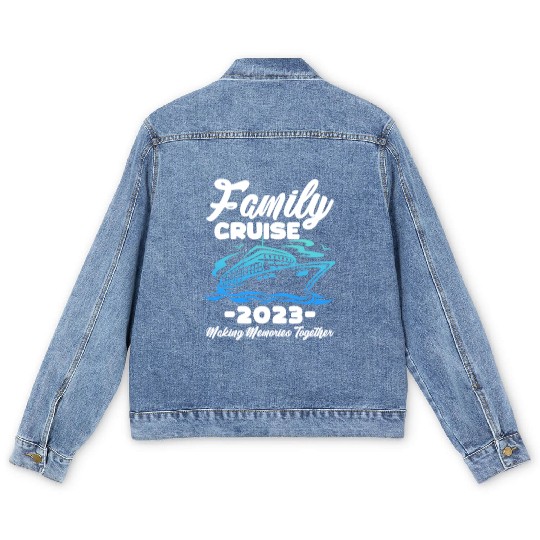 Family Cruise 2023 Making Memories Together Men's Denim Jackets