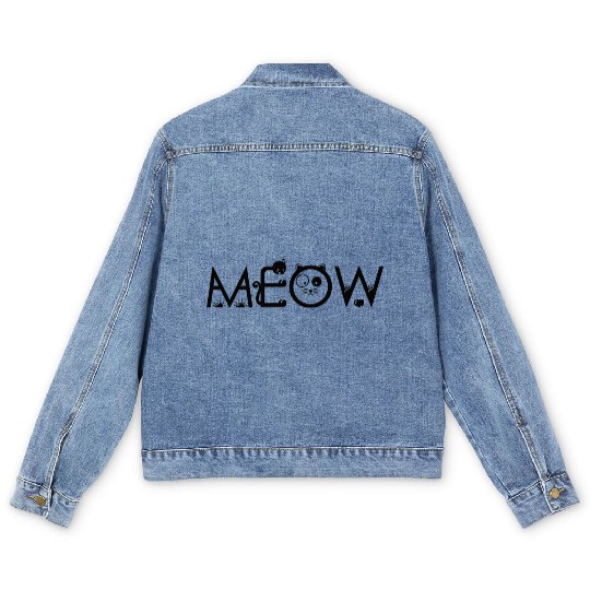 Meow Cute Cats green Men's Denim Jackets