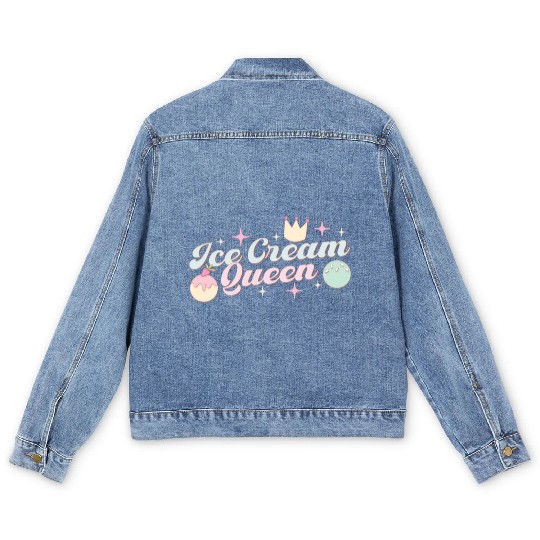 Ice Cream Queen, Happy Summer Holiday Men's Denim Jackets