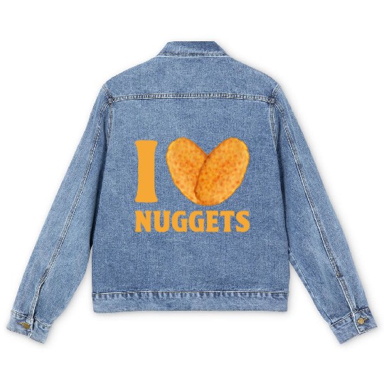 I Love Chicken Nuggets Men's Denim Jackets