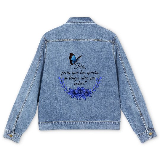 Frida Kahlo Quotes nature Men's Denim Jackets