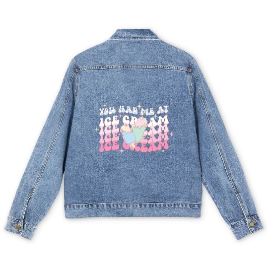 You Had Me At Ice Cream, Happy Summer Holiday Men's Denim Jackets