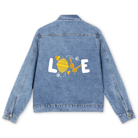 Save The Bees Bumblebee Love Bees Men's Denim Jackets
