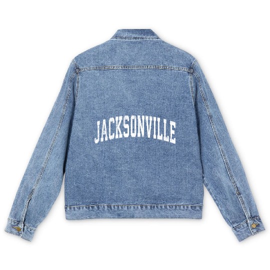 Jacksonville Florida Fl Vintage Varsity Sports Tex Men's Denim Jackets
