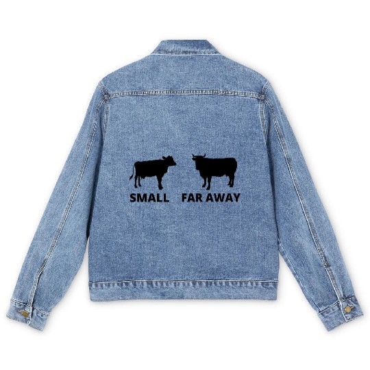 Small Cow Far Away Men's Denim Jackets Funny Father Ted Dougal