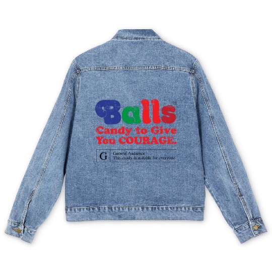 Vintage Balls Candy To Give You Courage Men's Denim Jackets