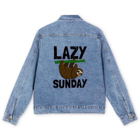 Lazy Sunday Sloth Men's Denim Jackets