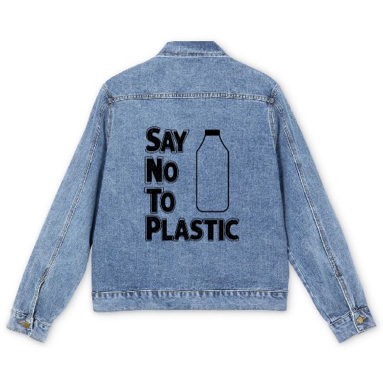 Say No To Plastic Save Earth Men's Denim Jackets