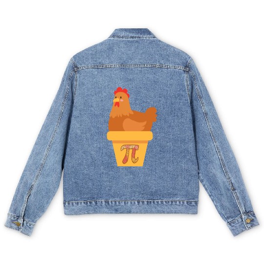 Chicken Pot Pi Celebrate Pi Day And Home Cooking Men's Denim Jackets