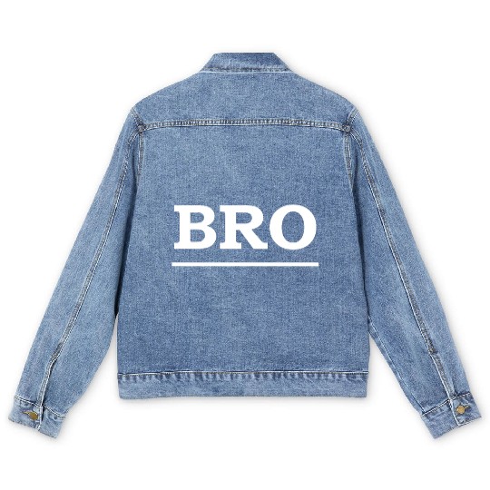 Bold Brotherhood Text Design Men's Denim Jackets