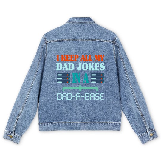 I Keep All My Dad Jokes Funny Fathers day stars Men's Denim Jackets